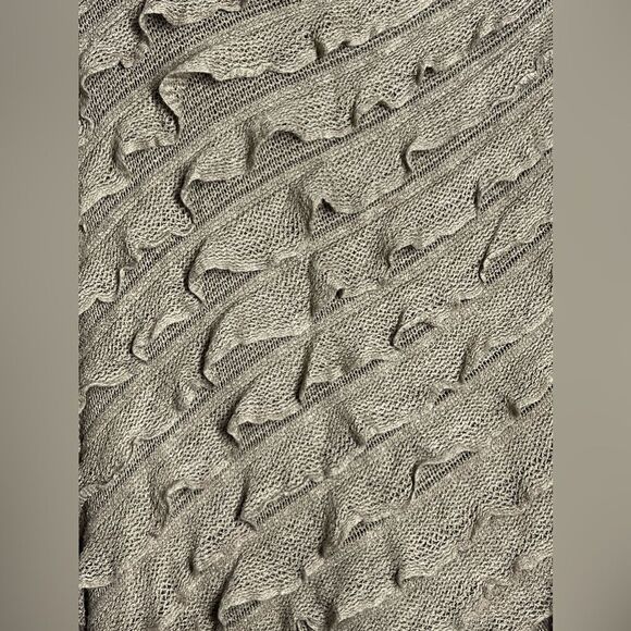 Womens Knitted Poncho Ruffle Brown Bohemian Style One Size - Picture 3 of 10